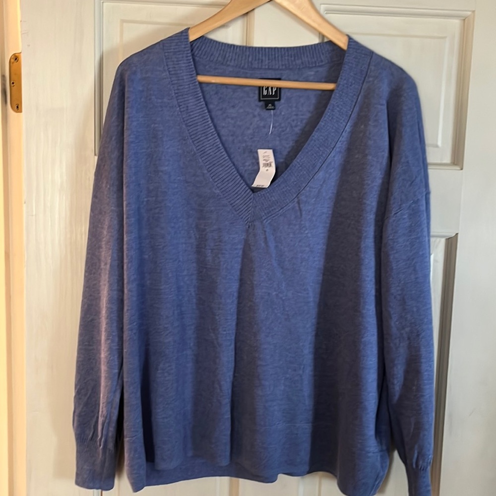 GAP Blue V-neck cotton sweater